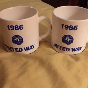 2-Vintage 1986 United Way Coffee Mugs